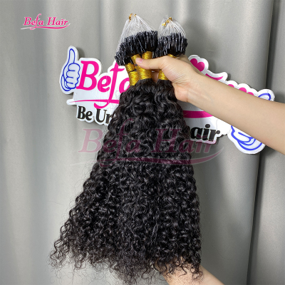 Cuticle Aligned Unprocessed Hair Micro Rings Extension Deep Curly Hair Microlink Hair Extensions