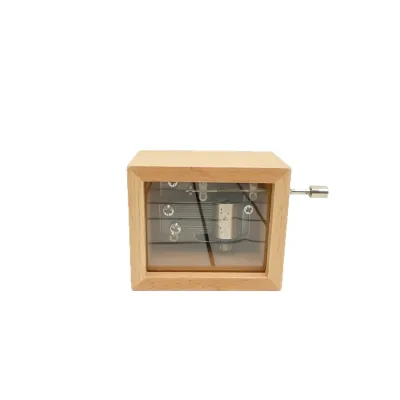Hand Crank Photo Insertable Wooden Music Box Custom Picture Frame Musical Keepsake Gift
