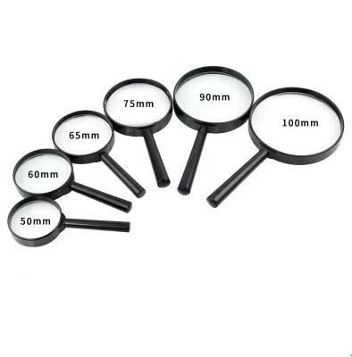 Portable Magnifying Glass 50mm 60mm 65mm 75mm 90mm 100mm Glass Lens Elderly Reading Large Mirror hd Lens