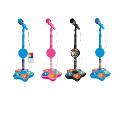 HYUE Kids Microphone With Stand Karaoke Song Music Instrument Toys Brain-Training Educational Toy Birthday Gift for Girl Boy