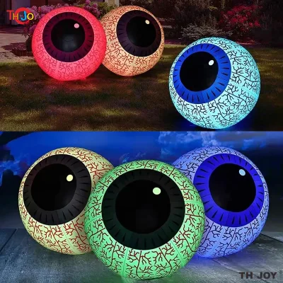 2m Halloween Inflatable Eyeballs with Builtin LED Lights Perfect Horror Decor for Garden Yard Paw Patrol & Super Mario Themes