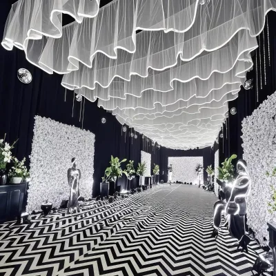 Wedding Ceiling Drapery Led Strips Light Wedding Decorative Party Event Decoration