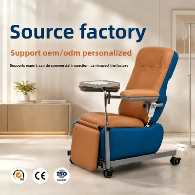 Multifunctional Electric Reclining Companion Chair Tabletop Casters Wood Modern Minimalist Design for Home Care Psychological