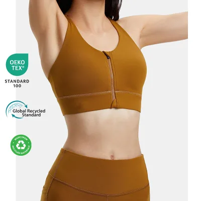 2024 Hot Selling Custom logo High Stretchy Quick Drying Cropped Activewear Round Neck Slim Fit Women Yoga Fitness Sports Bra