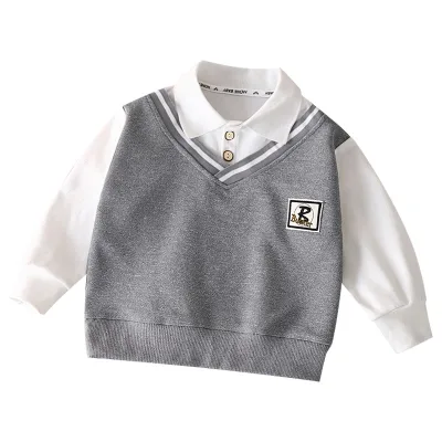 2025 New Spring Autumn British Style Hoodie & Sweatshirt for Boys Casual Children's Clothing