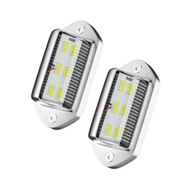 6 LED Car Truck License Plate Light Universal Truck RV Trailer Waterproof Tail Light Side Lamp Car License Plate Bulb 12-24V