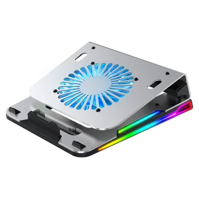 Wholesale Top Selling Laptop Stand Cooler Notebook Cooling Pad Aluminum Alloy RGB Effect 4 USB With Fan Chill Mat Stock or OEM