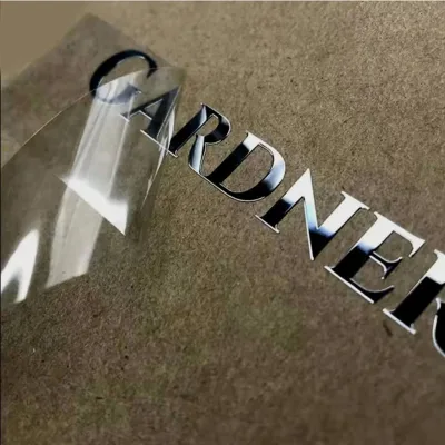 Waterproof High Adhesive Metallic Letters Packing Labels Gold Nickel 3d Embossed Logo Metal Decals UV Transfer Stickers