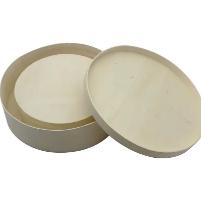 Cheap Unfinished Poplar Wooden Round Box Poplar Wood Cheese Cake Boxes