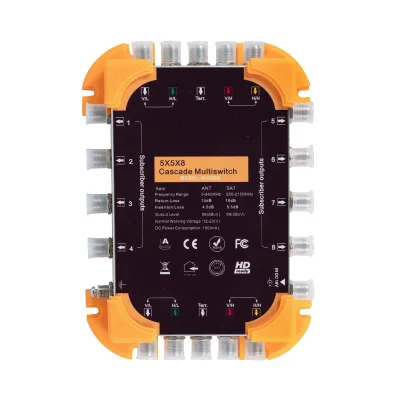 Multiswitch Cascade 5x5x8, L-Band and UHF/VHF Frequency Coverage, F-Type