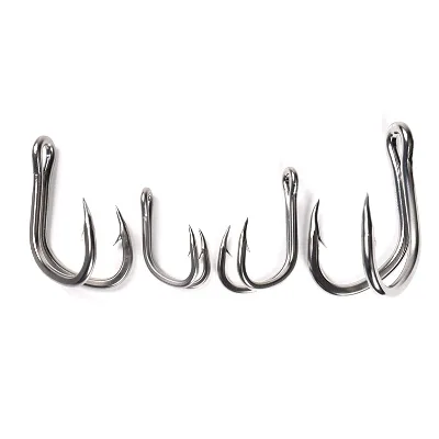 Hot Sell Extra Strong Stainless Steel with  Short Open Shank  Double Hook  Saltwater Fishing  Double Tuna Trolling Lure Hooks