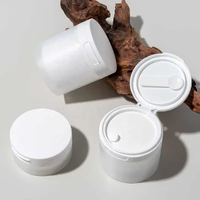 Customized 100ML Plastic Cosmetic Container with Flip Top Cap Empty Face Cream and Face  Jar in Custom Colors