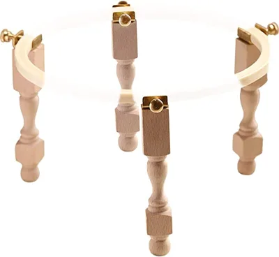 Portable Wooden Embroidery Hoop Leg Set for Fixing Embroidery Ring Circle Cross Stitch Hoop