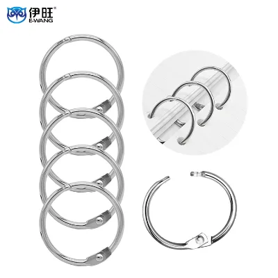 Easy Open Close Stainless Steel Book Rings Loose Leaf Binder Rings for Shower Curtains