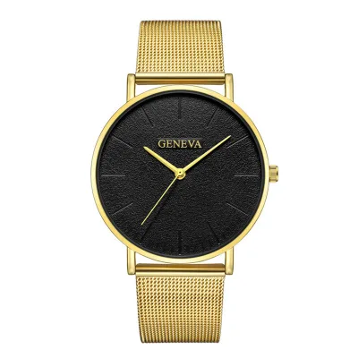 GENEVA Fashion Watch Men's Classic Quartz Personality Literally Wrist Watch Bracelet Watches Classic Simple Design 623