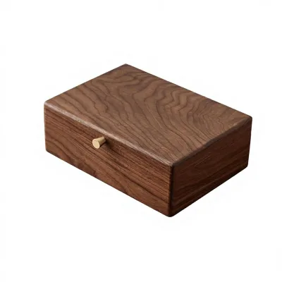 Wholesale Double Layer Black Walnut Jewelry Box Wood Storage Box with Jewelry Compartment Home Gift Shaped Jewelry Box