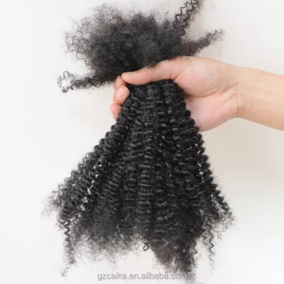16 Inches Premium Quality Afro Kinky Curly Raw Hair Extensions Bulk Human Hair for Dreadlocks High Grade Human Hair for Styling