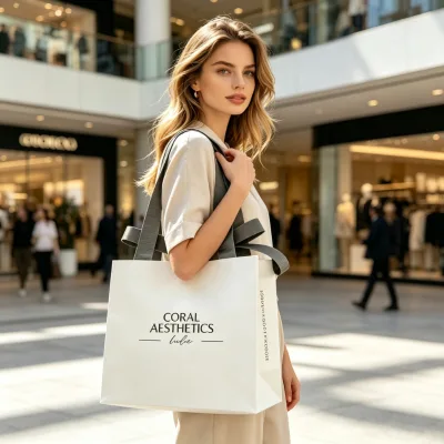 Custom Logo Luxury Eco-Friendly Biodegradable White Matte Kraft Paper Reusable Clothing Store Shopping Bag