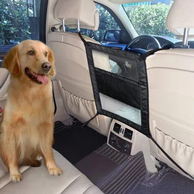 Car Seat Storage Netting Front and Rear Divider Netting Middle Block Dog Resistant Elastic Storage Bag