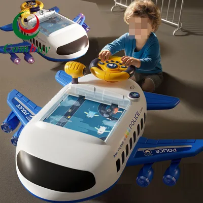 Electric Lighting Musical Toys Driving Aircraft Game Steering Wheel Set