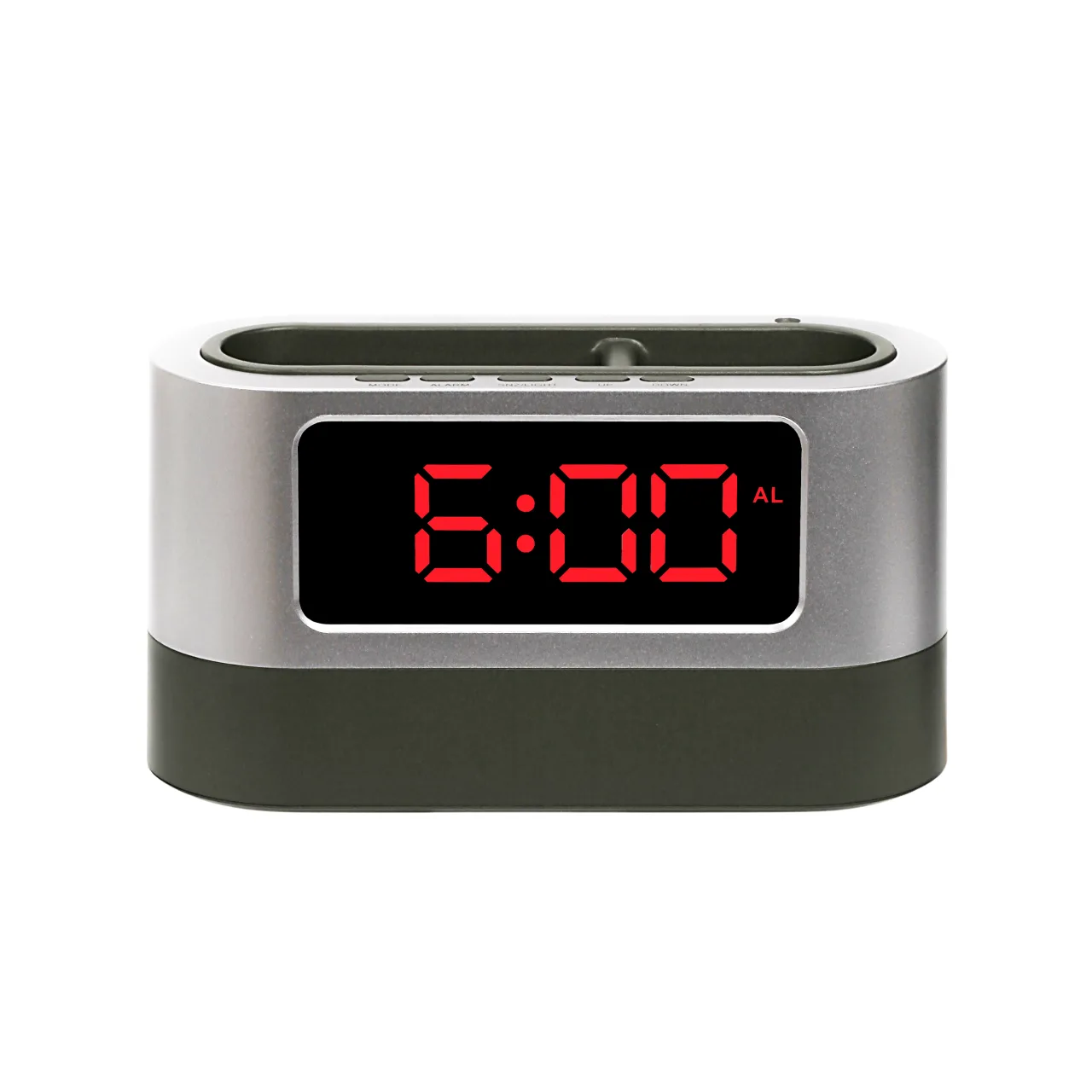 Modern Design Digital LED Desk Clock with Mirror Face Alarm Feature Pen Holder Customizable Logo Home Use Plastic Clock