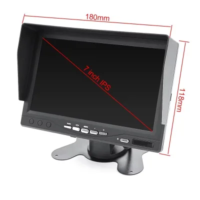 7 Inch Car Monitor Screen 2 Way Video Input TFT HD Digital for Rear View Camera Parking Backup Reverse