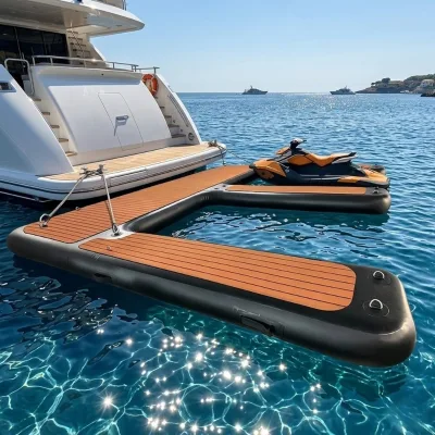 Custom Drop Stitch E Shape Jet Ski Floating Dock Durable Jetski Floating Matt Dock Portable Floating Pontoon Docks for Jetski