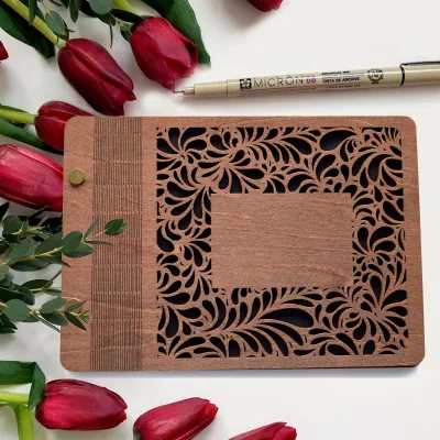 Mr&Mrs Guest Book Album Wooden Wedding Guest Book Reception Sign in Photo Bohemian Rustic Wedding Registration Guest Book