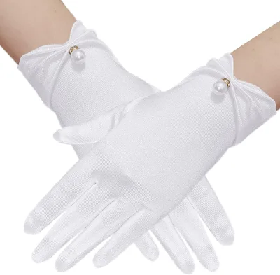 Floral Lace Gloves for Bridal Elegant Short Lace Gloves Wrist Lace Gloves for Wedding Opera Dinner Party