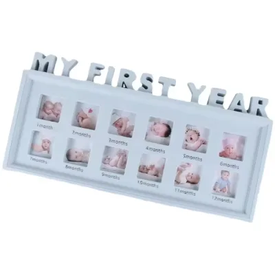 Customized Logo UV Printing Eco-Friendly Wood Baby 12-Month Photo Frame-Modern Stylish Souvenir Gift