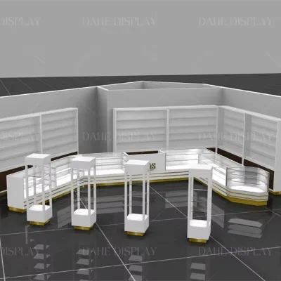 Luxury Smoke Perfume Display Shelf Perfume Shop Design Led Cabinet Wooden Glass Display Perfume Cabinets for Sale
