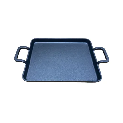 Rectangular Grill Pan Die Casting Pre-seasoned Griddle Pan Cast Iron Frying Pan Plate Cookware Oven Broiler Safe