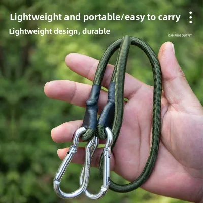 Outdoor Nylon Elastic Cord 8mm Thick Luggage Tie-Down Strap Tent Rope with Hook Camping Clothesline All Seasons