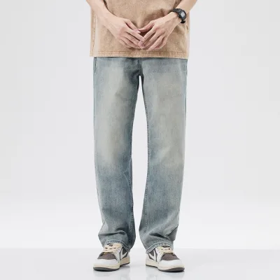 Cargo Pants Good Quality Long Cargo Jeans Men Distressed Washed Jeans Waterproof Pants Regular Fit Men's Jeans
