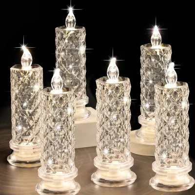 Romantic Battery Operated Candles Led Pillar Candles for Valentine's Day Romantic Propose Anniversary Wedding Decorations