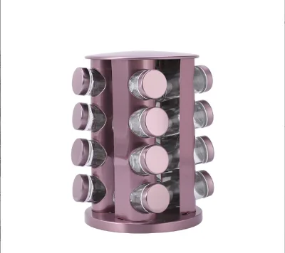 Rotating Spice Rack with Jars Spinning Spice Rack Shelf Revolving Spice Rack Organizer for Countertop