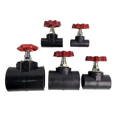 OEM High Quality HDPE Water Stop Valve Durable Ball Valve Hot Fusion Fittings with Black Socket Accessories