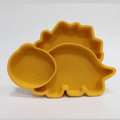 100% Silicone Built-in Placemat Infants Toddlers Baby Silicone Bowl Suction Dinner Plate