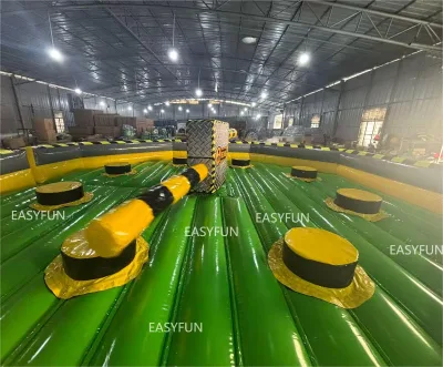 EASYFUN Fabrica Buygame Recorrido de Obstaculos Giratorio Interactivo Juego Wipeout Inflable Desafio Meltdown Juegos de Salto