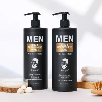 Wholesale 3 in 1 Men Care Improve Dryness Skin Deep Clean Retains Skin Natural Moisture Shampoo Shower Gel Facial Wash