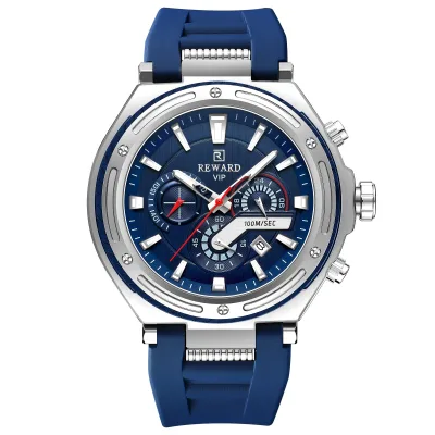 REWARD 831508 Top Fashion Men's Quartz Watch Multi Functional Automatic Date Chronograph Design Casual Silicone Watches for Man