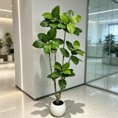 150cm Knock-down Artificial Banyan Tree Faux Bonsai Plant Artificial Greenery for Hotel Restaurant Office Decoration