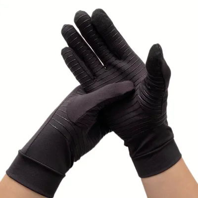 Custom Gym Sport Work Full Finger Recovery Compression Gloves Breathable Copper Hand Arthritis Gloves for Rapid Recovery