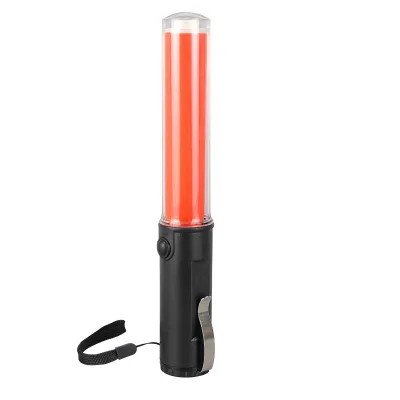 Handheld Portable Short Anti-slip Magnetic Handle Top Torch Led Traffic Warning Wand Traffic Duty Safety Baton with Clips