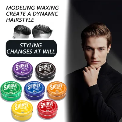 Refreshing and Easy Shape Men Hair Wax Barber Shop Styling Water Based Pomade Hair Wax Color Aluminum Box Hair Wax
