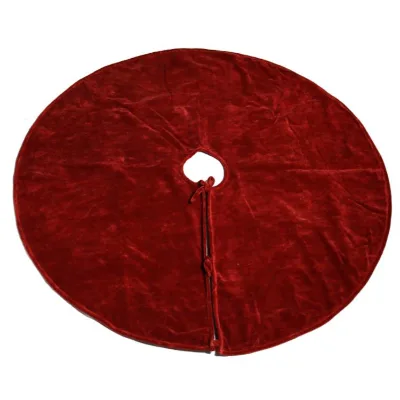 Factory Custom Luxury Red White Green Gray 48 Inch Round Minimalist Velvet Christmas Tree Skirt