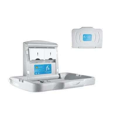 YJL-8909-3 High Quality Commercial Modern Design Bathroom Wall-Mounted Baby Changing Station with Safety Straps and Bag Hooks