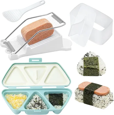 6 in 1 Triangle Rice Ball Mold Kit Includes Press Mold for Slicer for Storing Making Picnic Sushi High Quality Sushi Tools