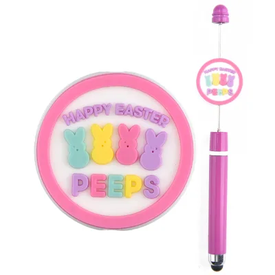 Wholesale Best Seller PVC Focal Beads Easter Bunny Beads Holiday Focal Beads PVC Pen Charms