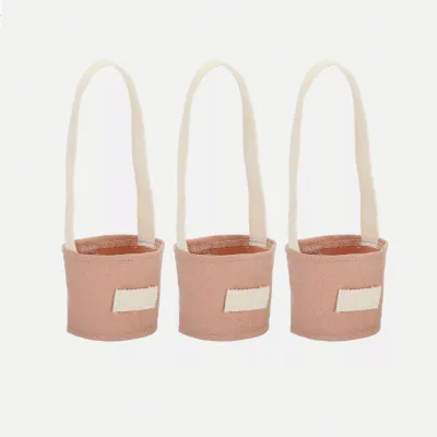 Portable Coffee Cup Sleeve Custom Outdoor Water Bottle Holder with Strap Canvas Cup Cover